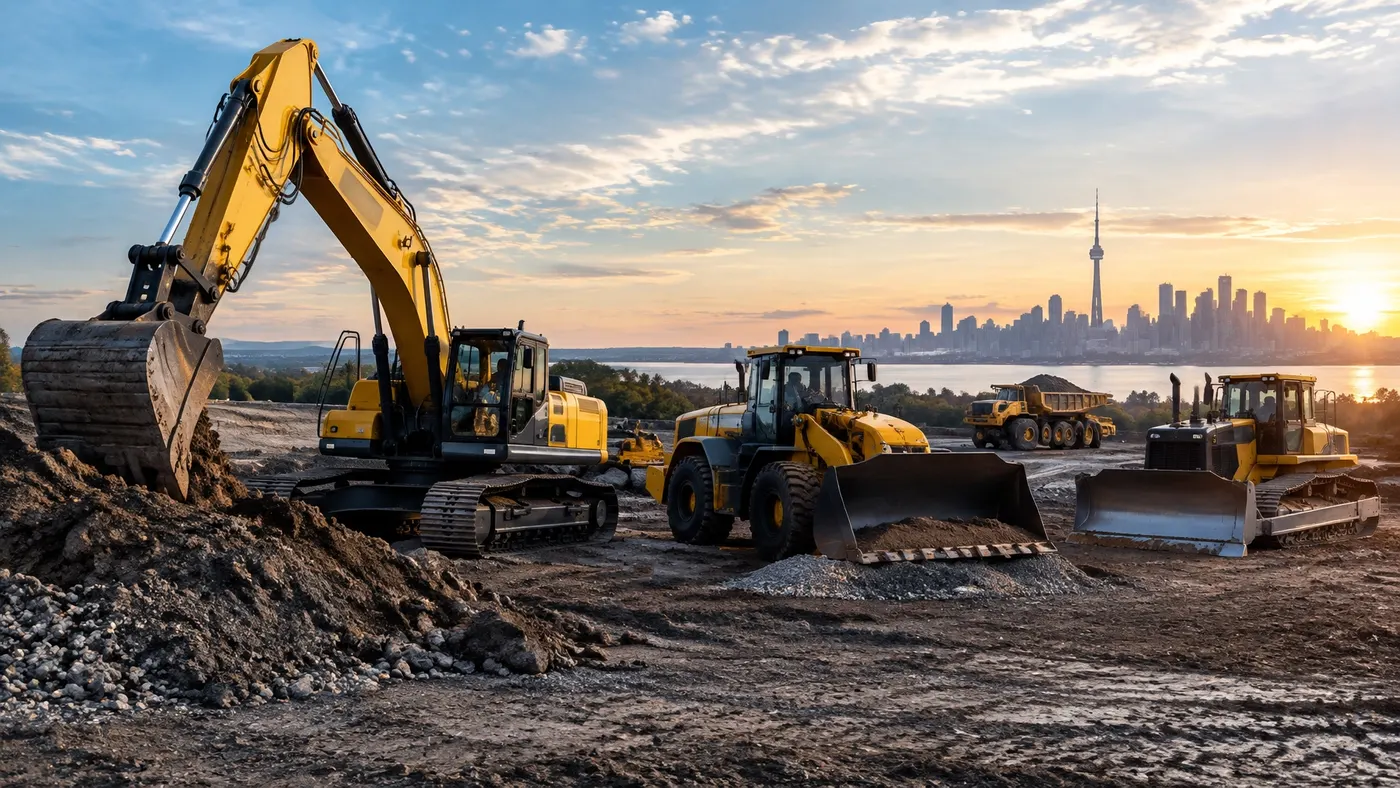 XCMG excavator working on a rocky Ontario jobsite